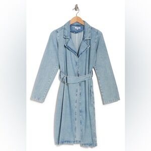 Good American Denim Belted Women's Trench Coat Large